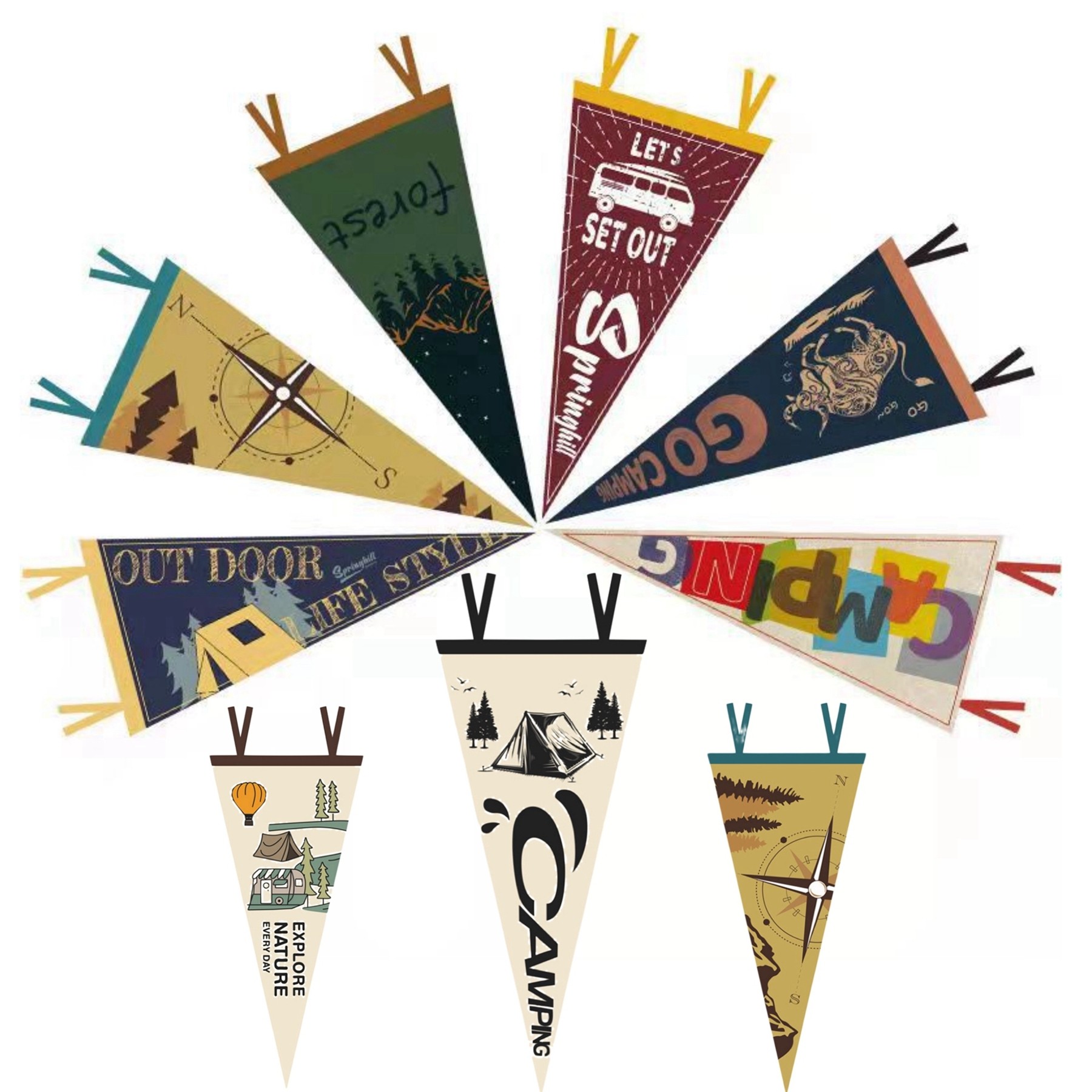 Custom Full Color Felt Pennant Triangle Flags 6