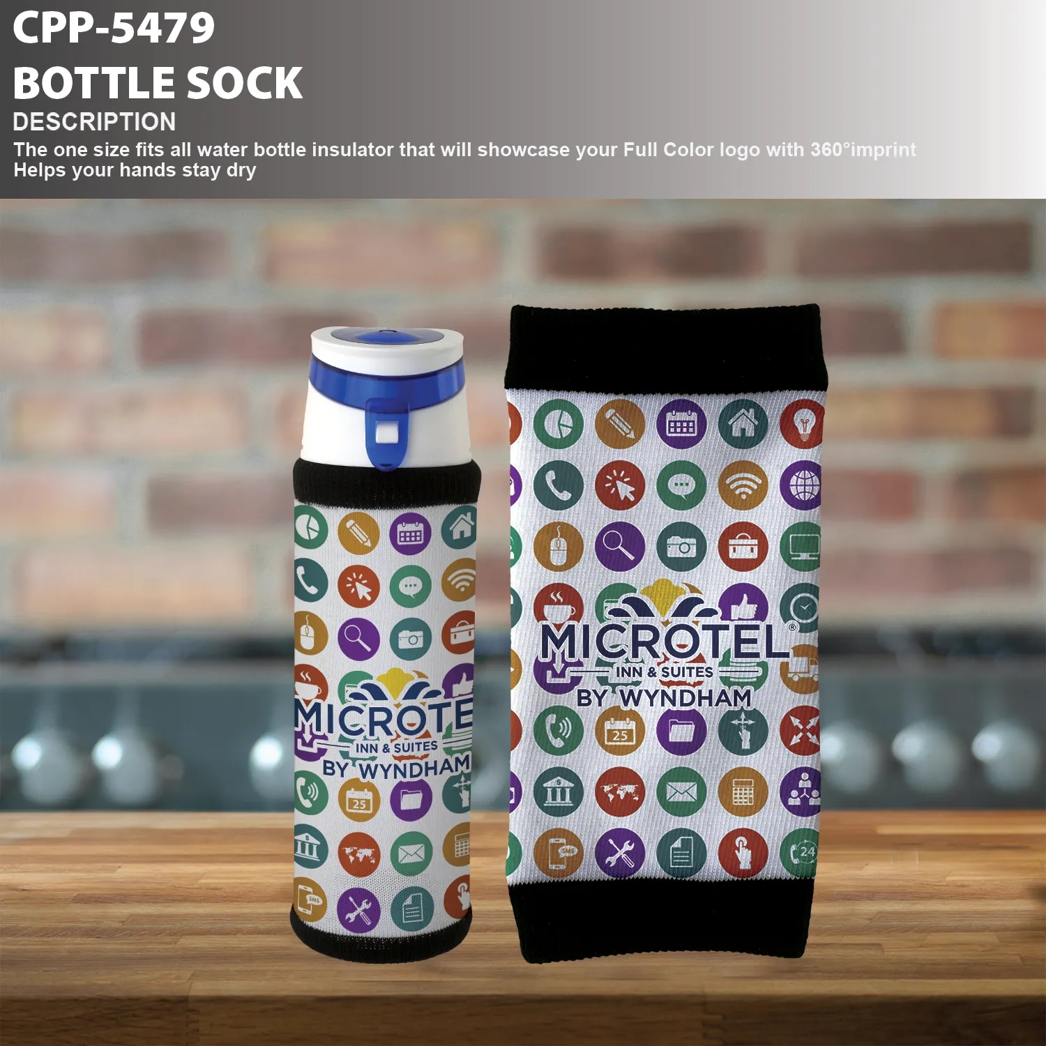 Bottle Sock, custom koozie with logo imprint 2