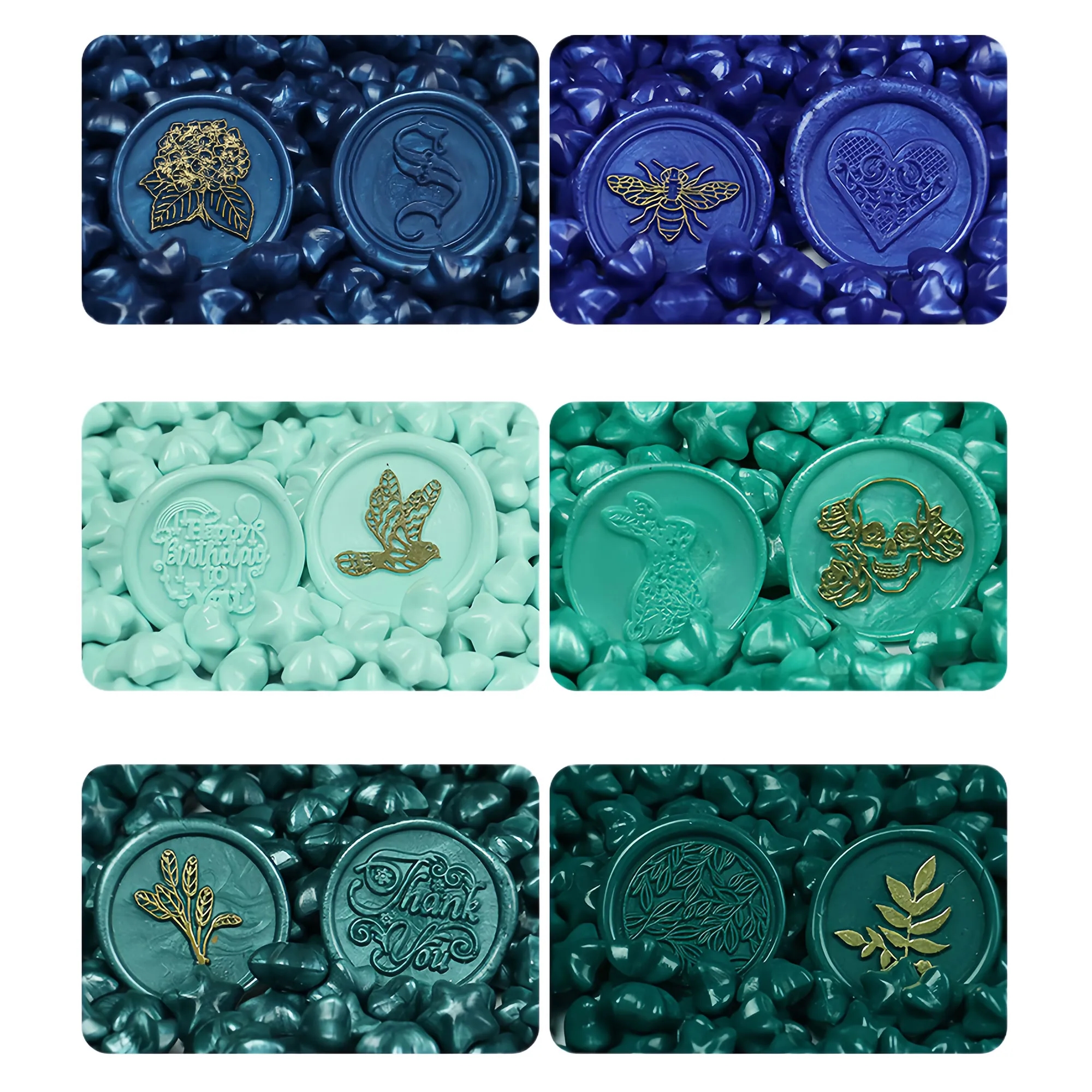 Stunning 24 Grid Star Wax Seal Pellets Macaron Colors Set 11
