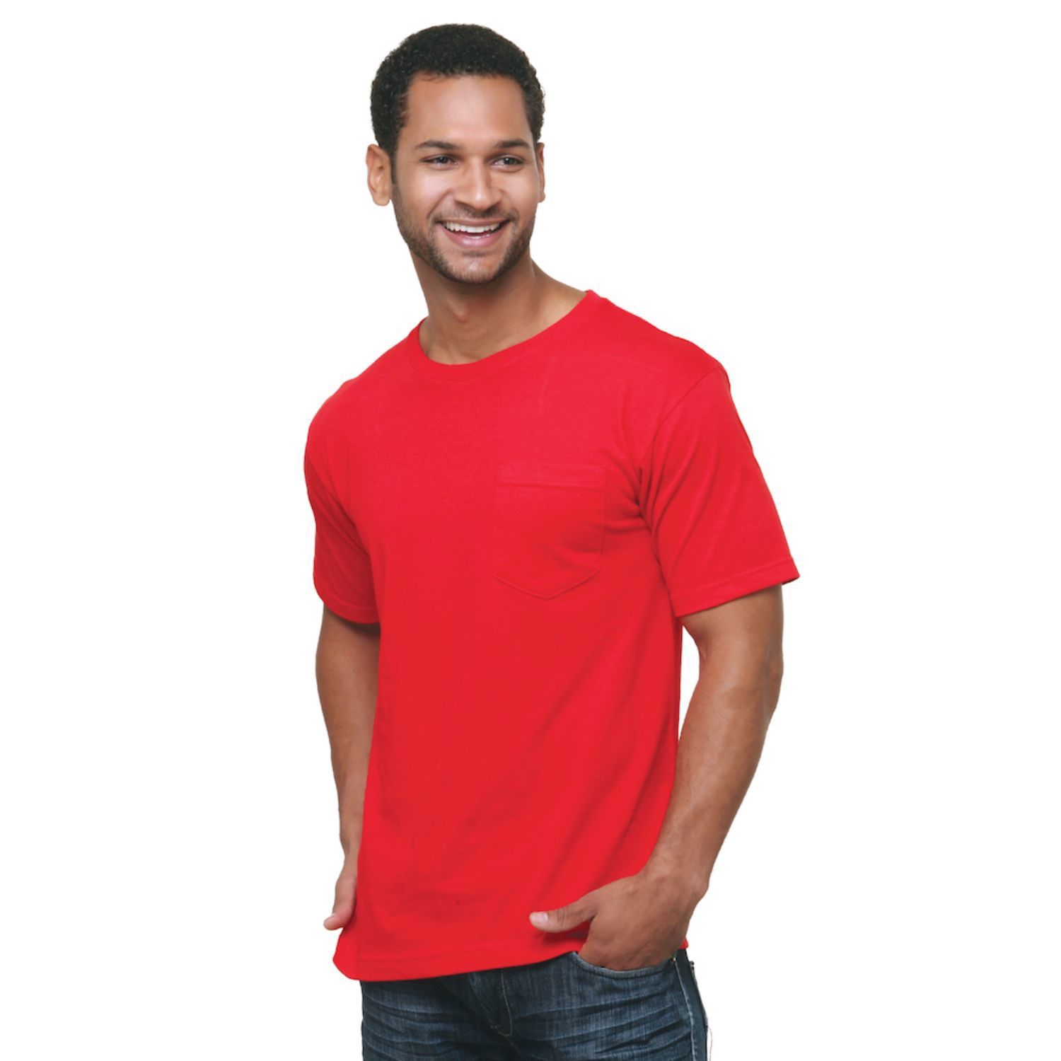 USA-Made Midweight Pocket Crew Tee Shirt 1