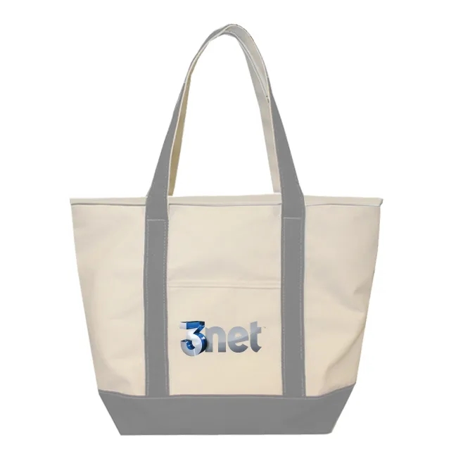High End Screen Printed Canvas Boat Tote, custom tote bag with logo imprint 6
