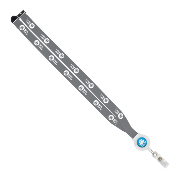 IMPORT 3/4" Polyester Lanyard with Retractable Badge Reel and IPH7 back of neck convenience release. 153
