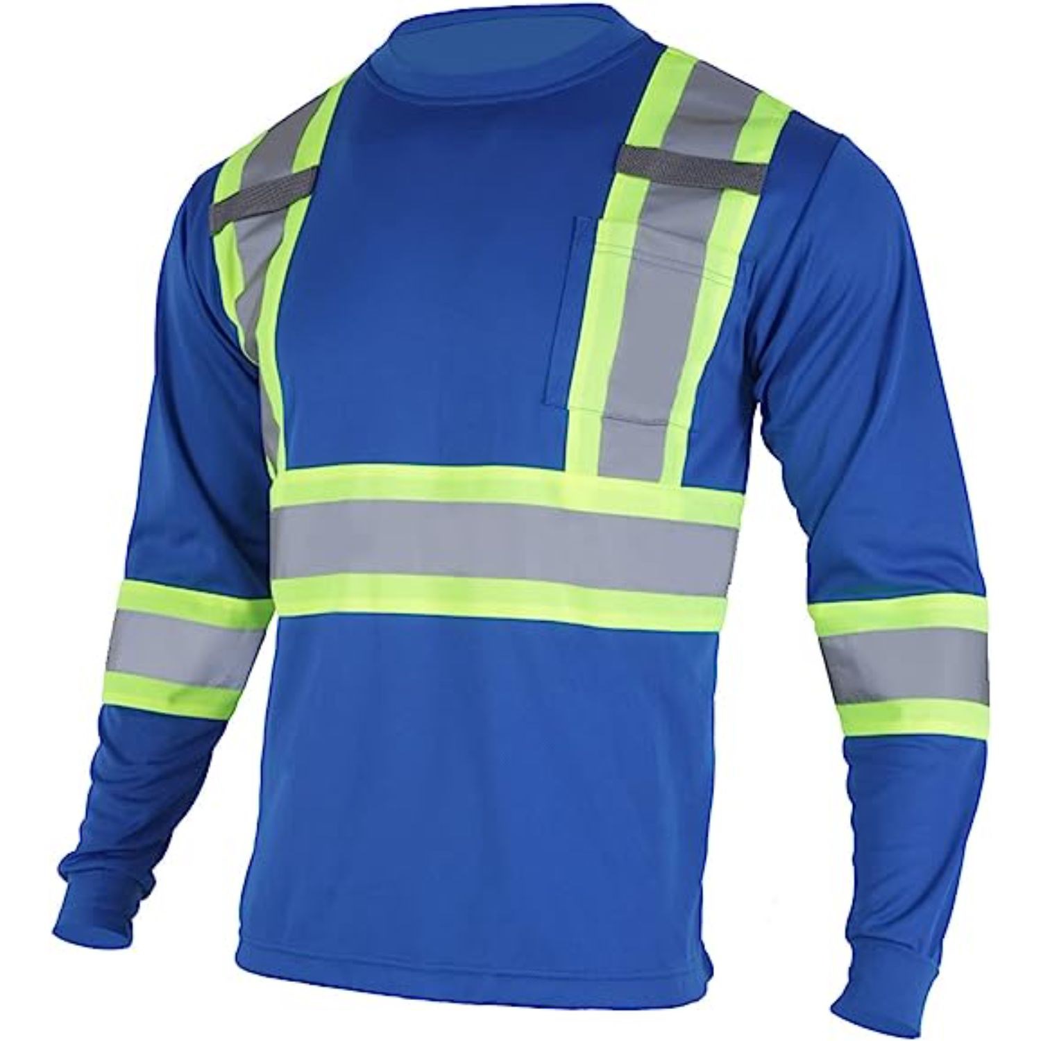 3.8 Oz. Polyester Class 3 Reflective Tape Safety T-Shirt with Pocket & Dual Mic Tab 5