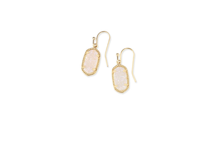 Kendra Scott Lee Gold Drop Earrings in Iridescent Drusy 2