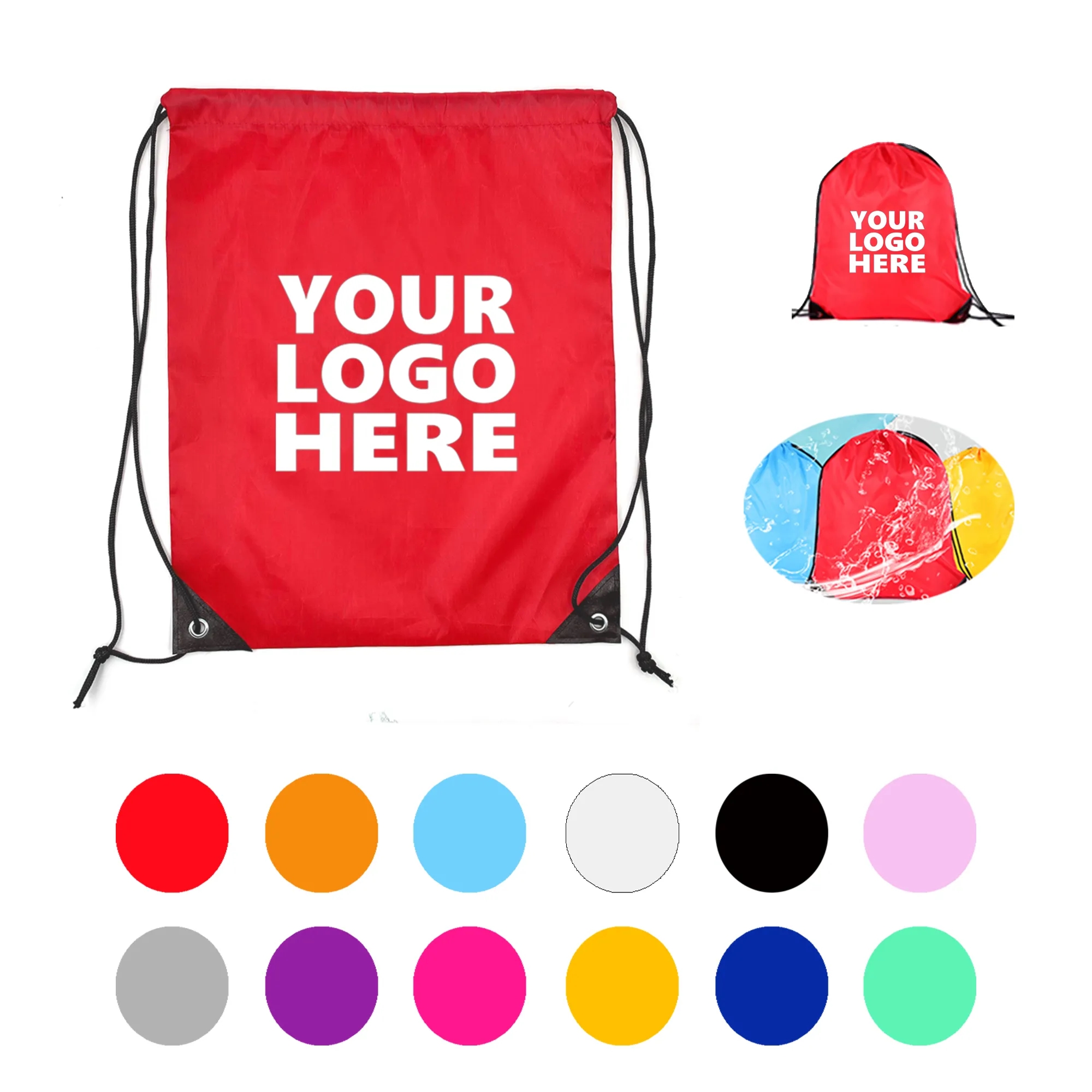 Classic Sports Polyester Drawstring Backpack Bags 2