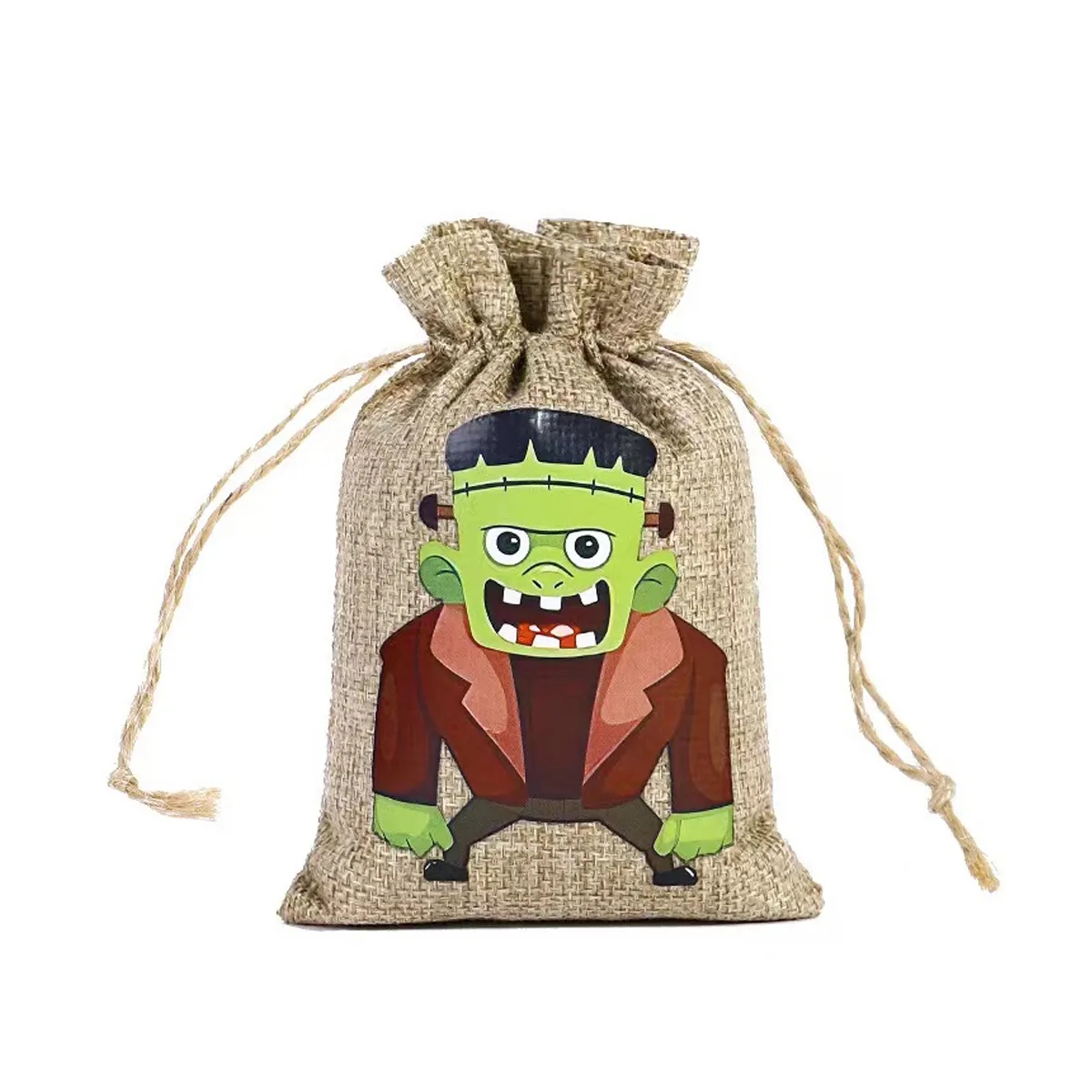Halloween Burlap Treat Drawstrings Bags 2