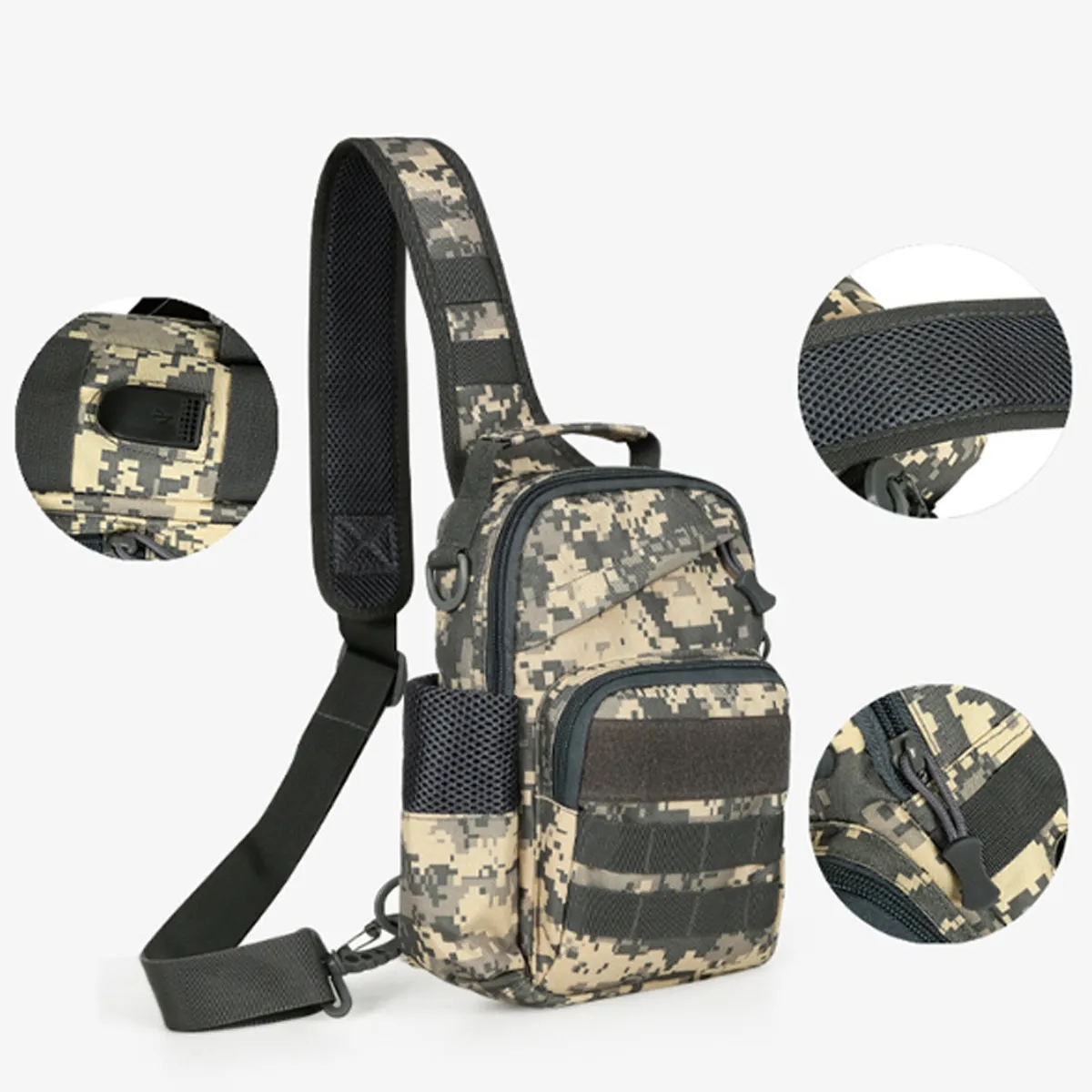 Tactical Outdoor Sling Crossbody Lure Bag w/ USB Port 4