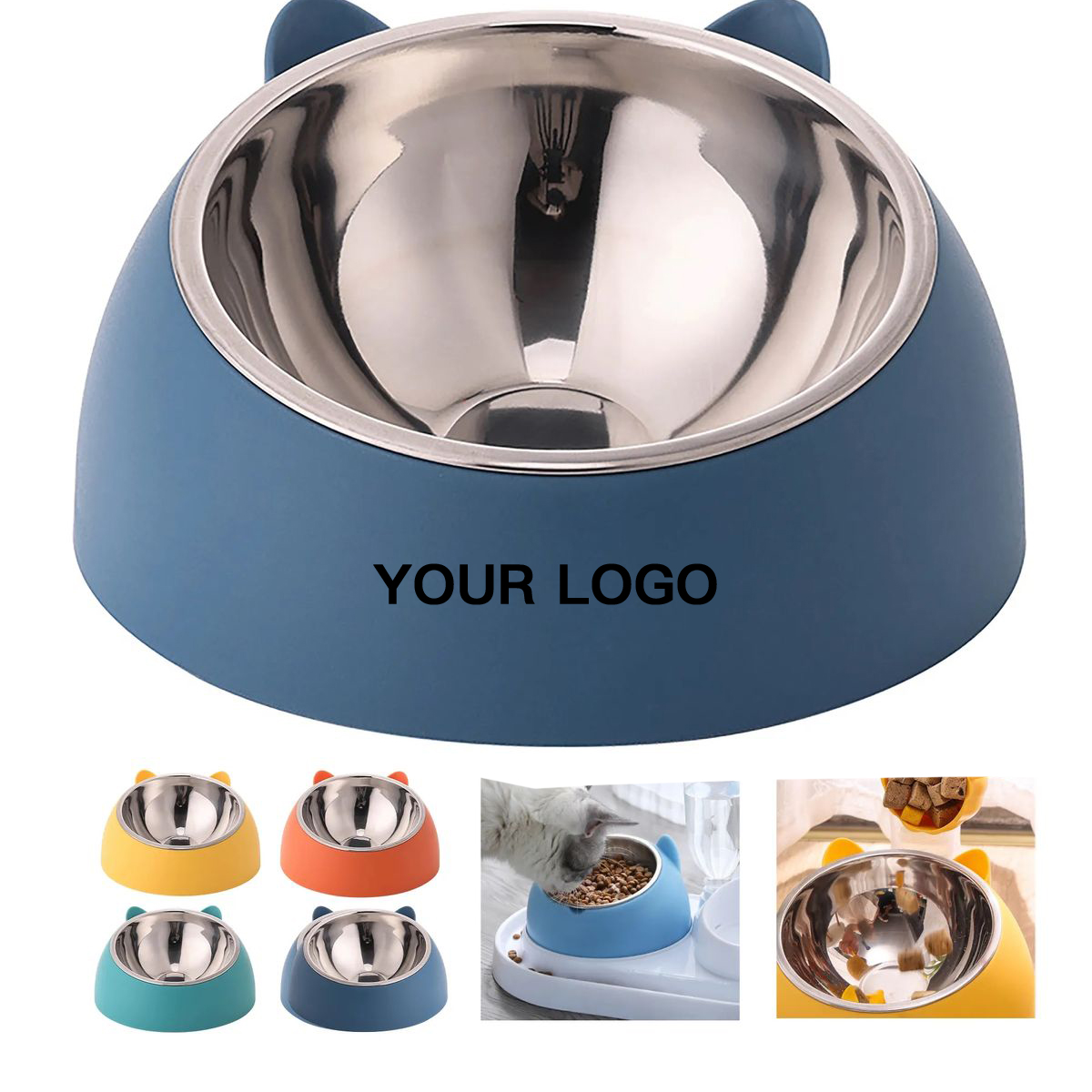 Pet Food Scoop Bowl with Stainless Steel Interior 5
