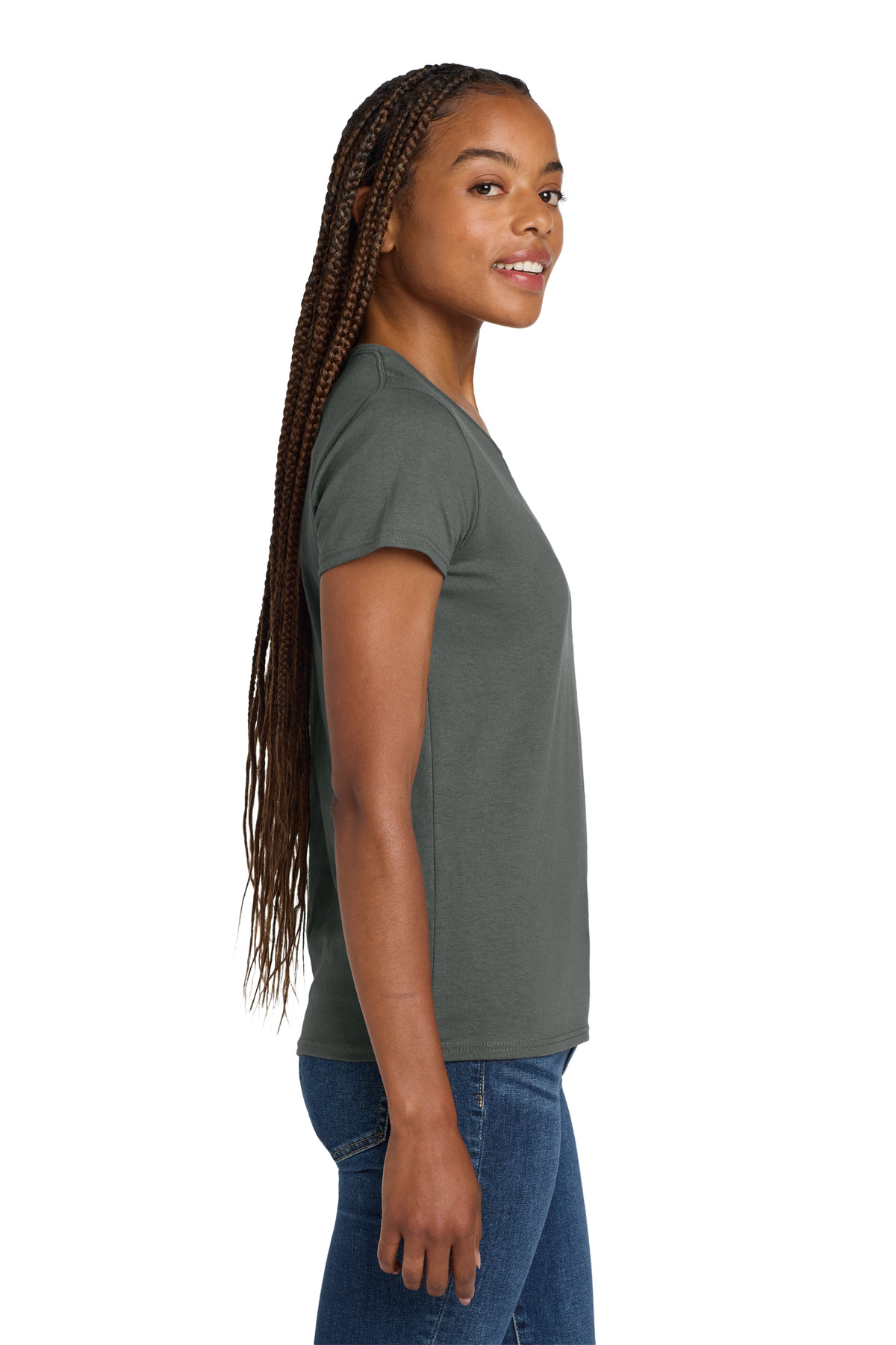 Gildan Women's Heavy Cotton 100% Cotton V-Neck T-Shirt. 5V00L 63