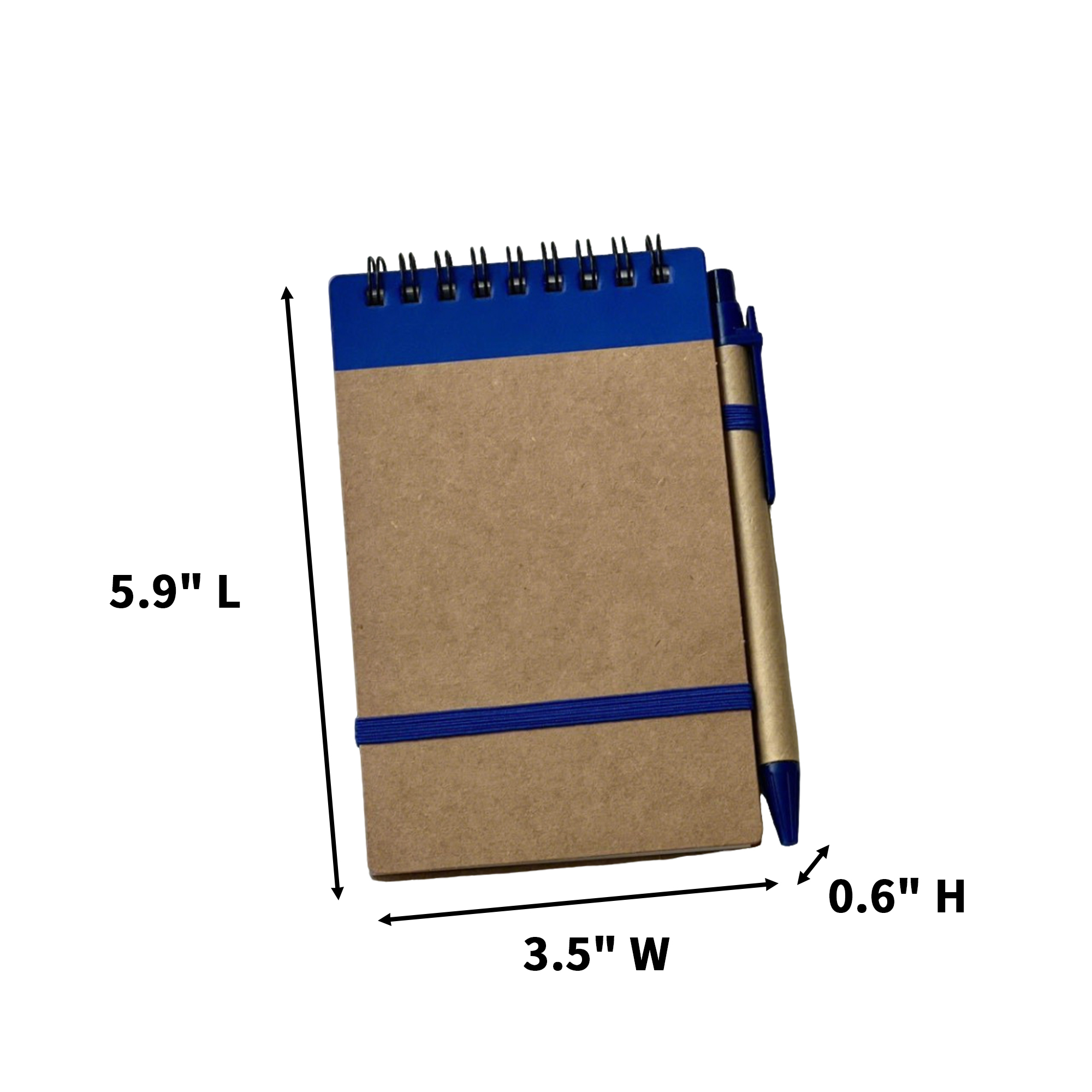 Hardcover Spiral Notebook With Pen Holder 5.9" Length X 3.5" Width X 0.6" Height 6