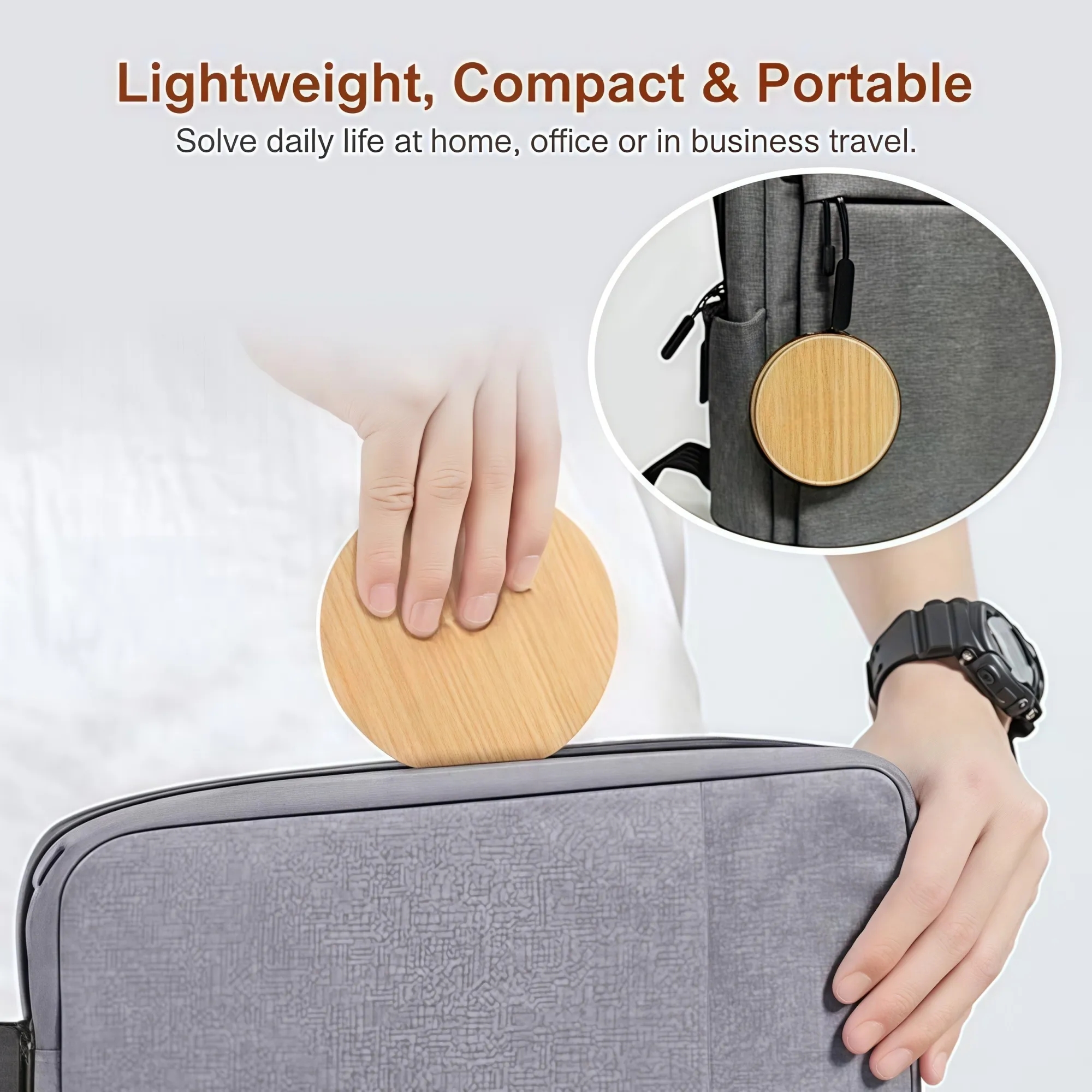 Round Bamboo Multi USB Charging Cable Adapter Kit 4