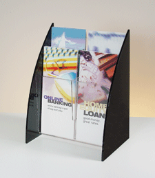Countertop Brochure Hlder with Curved Sides 2-Tier 4-Pocket