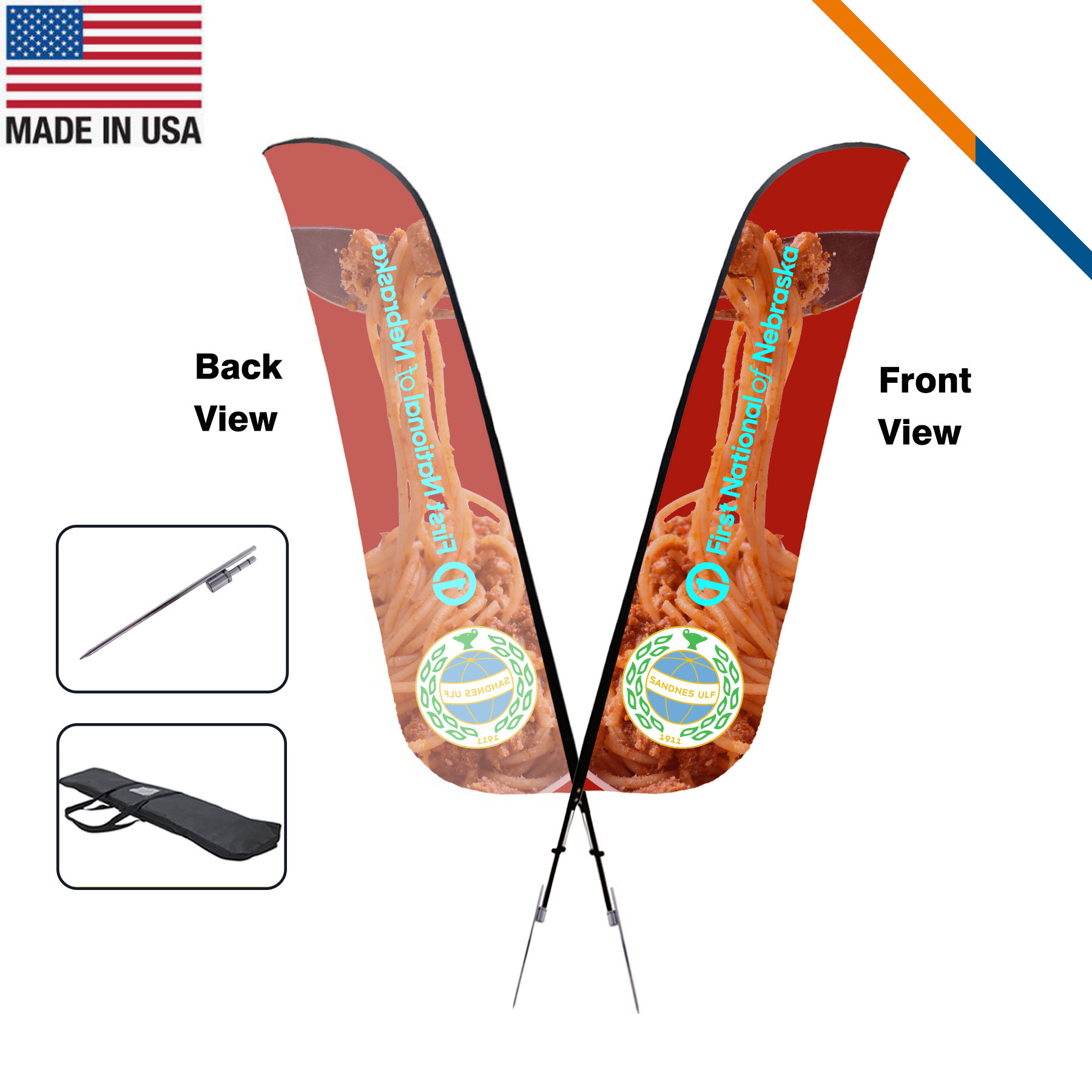 16.5' Taurus Single-Sided Feather Flag 2