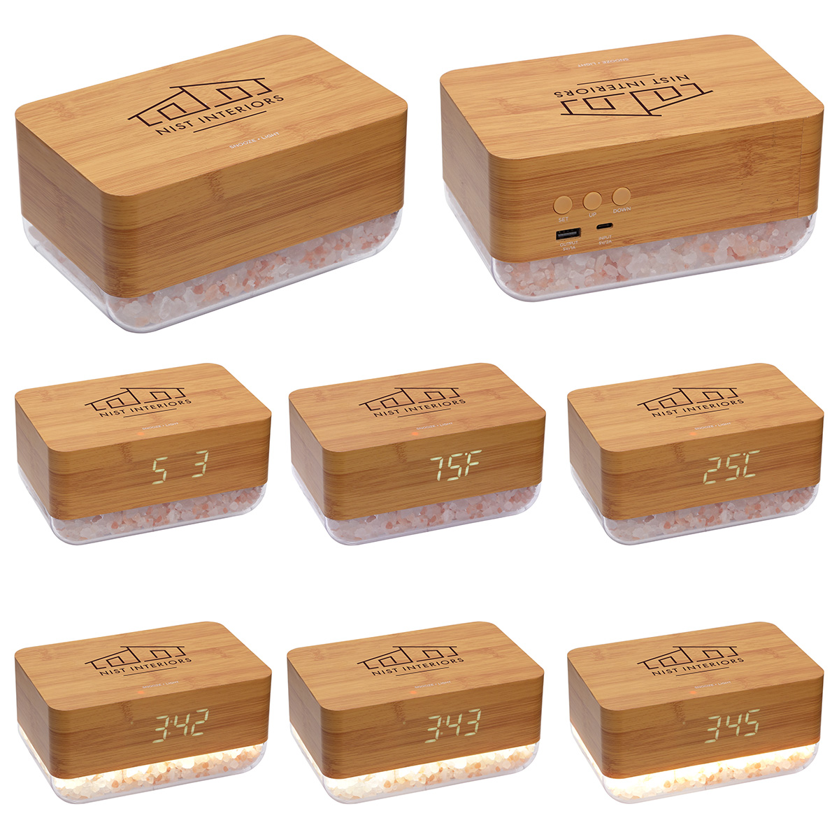 Sunrise Alarm Clock with Himalayan Salt Lamp + Wireless Charger 2