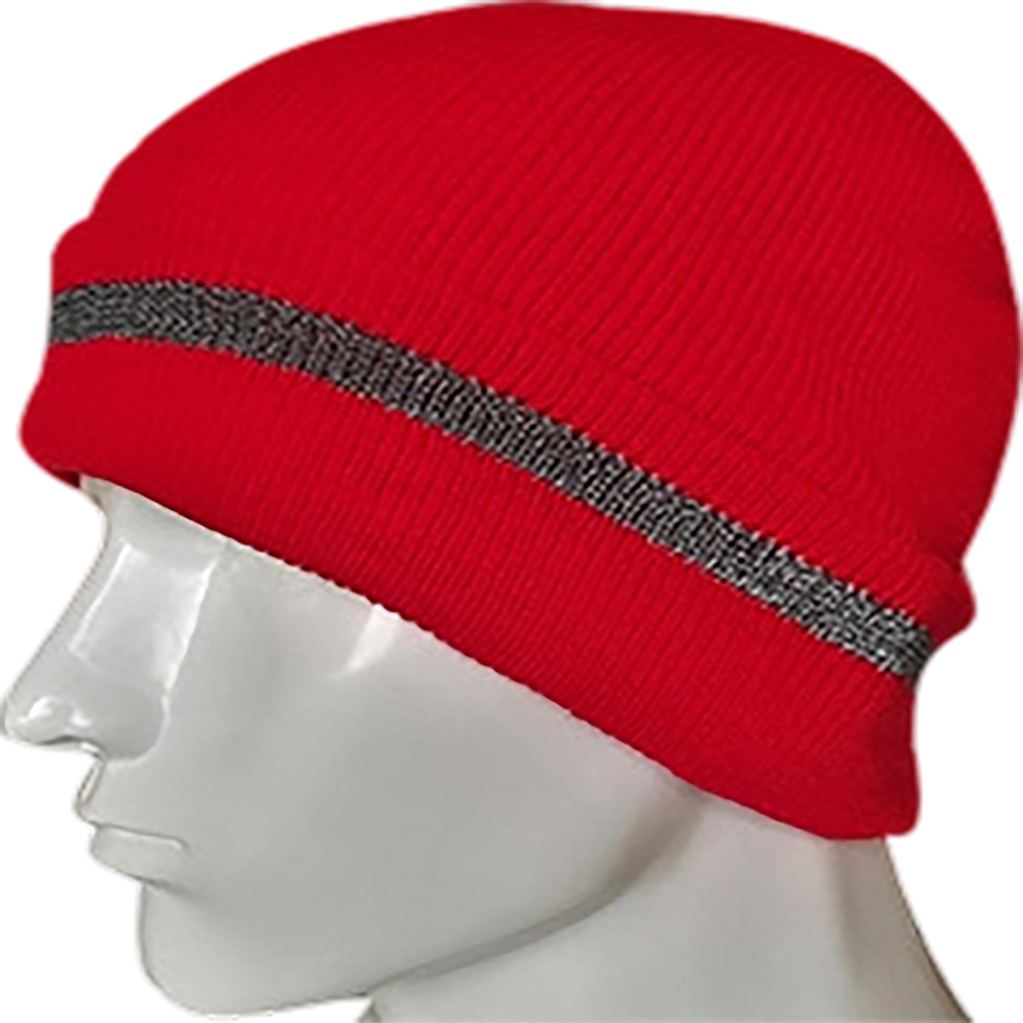 Reflective Knit Beanie With Woven Label 7" x 11" 2