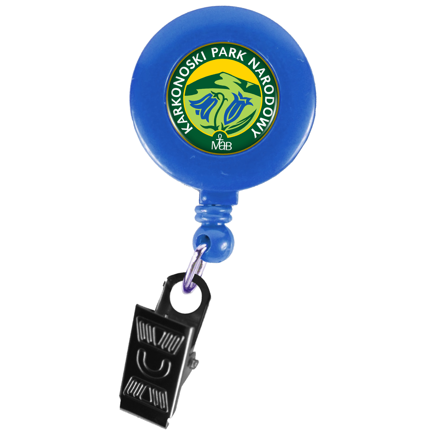 Round Retractable Badge Holder w/ Bulldog clip 3