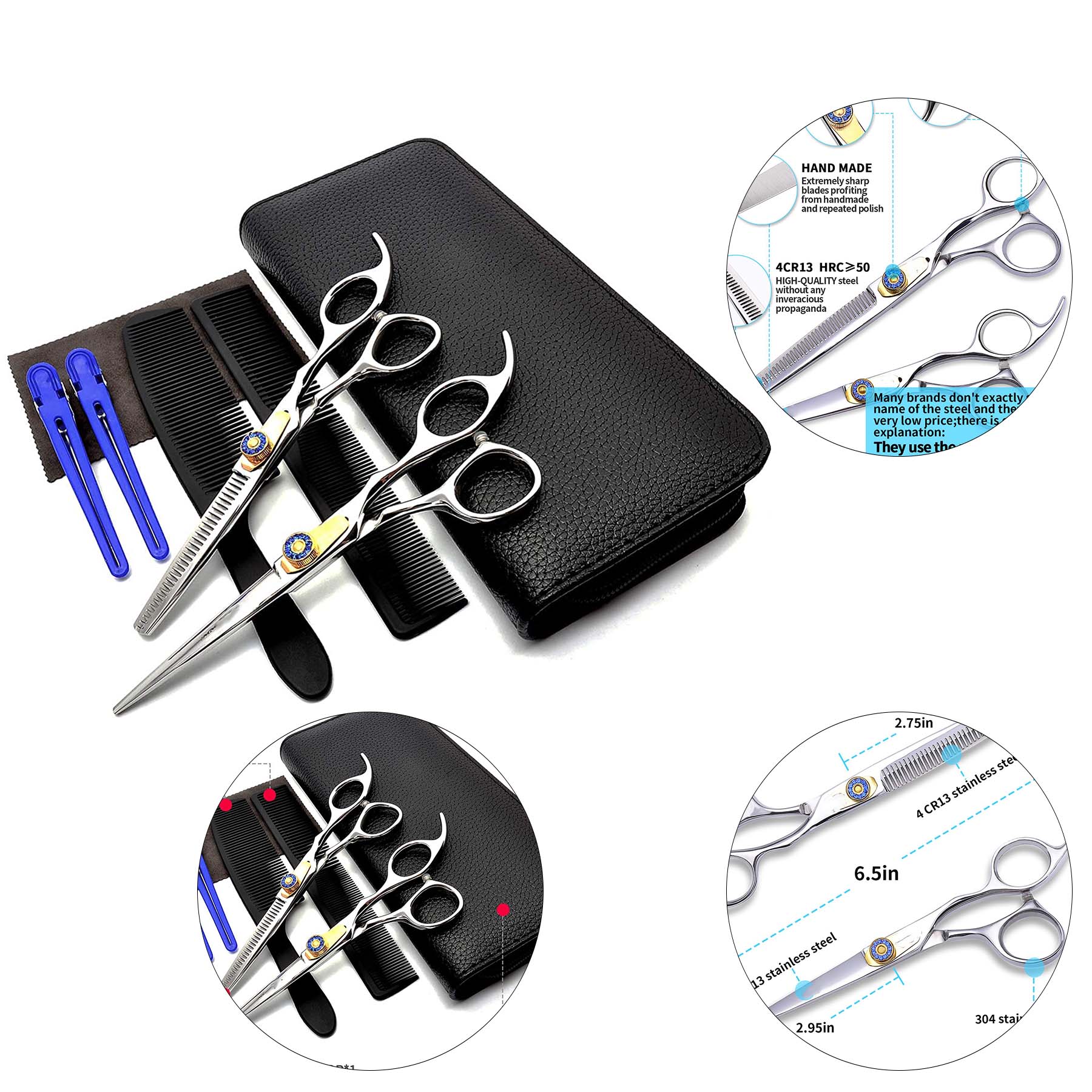  8 PCS Professional Hair Cutting Scissors Kit