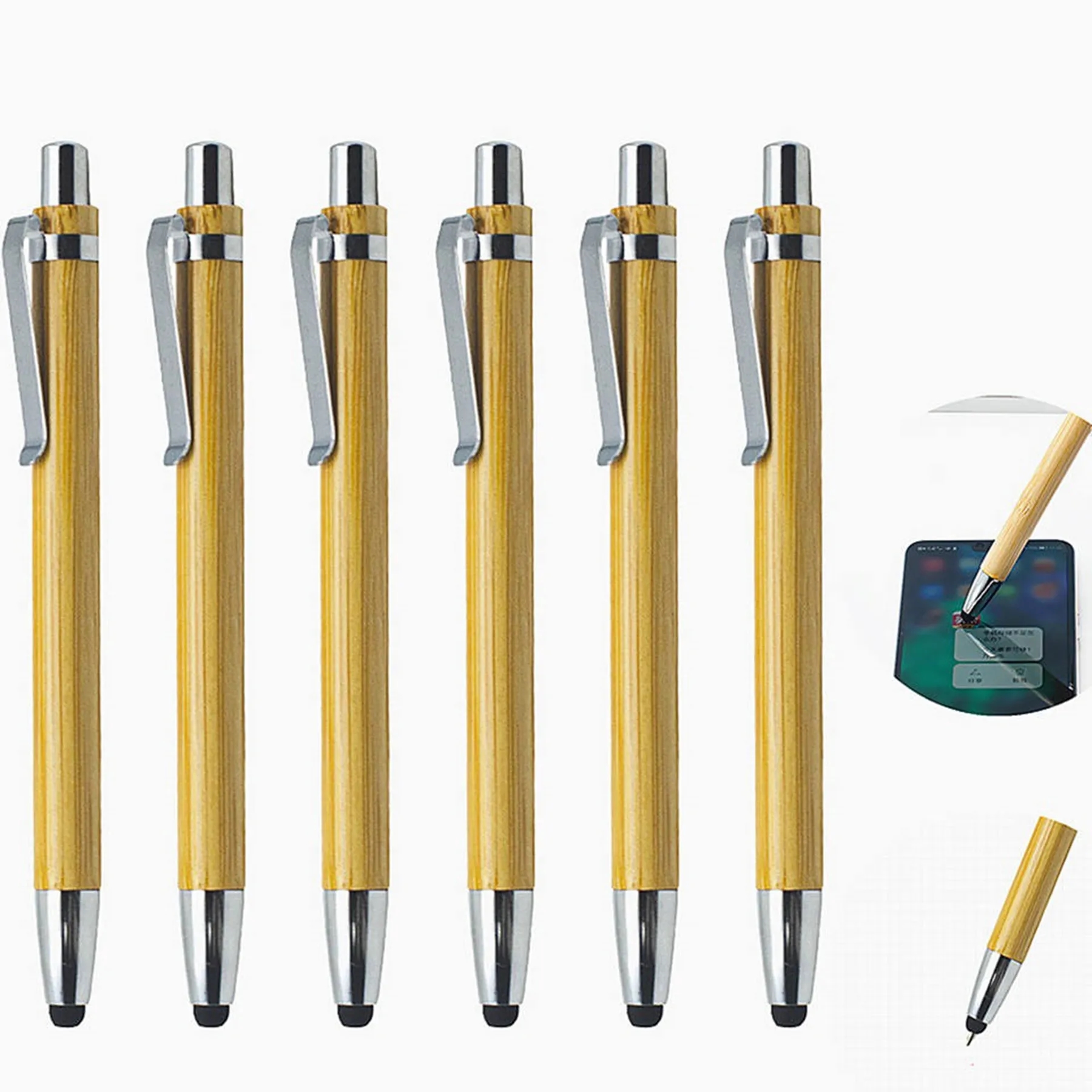 Bamboo Wood Ballpoint Pen Stylus 3