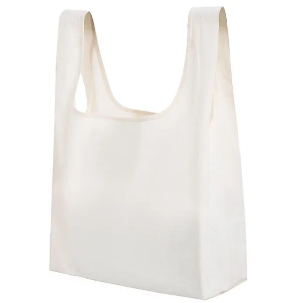 Foldable Cotton Shopping Tote Bag With Pouch, custom tote bag with logo imprint 4