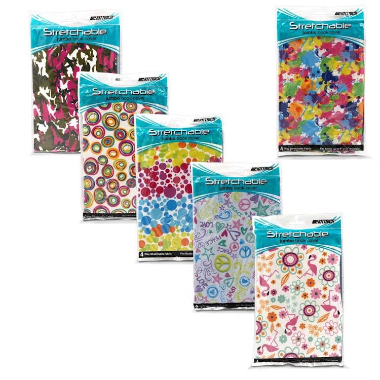 Stretchable Jumbo Book Covers - 6 Assorted Patterns 1