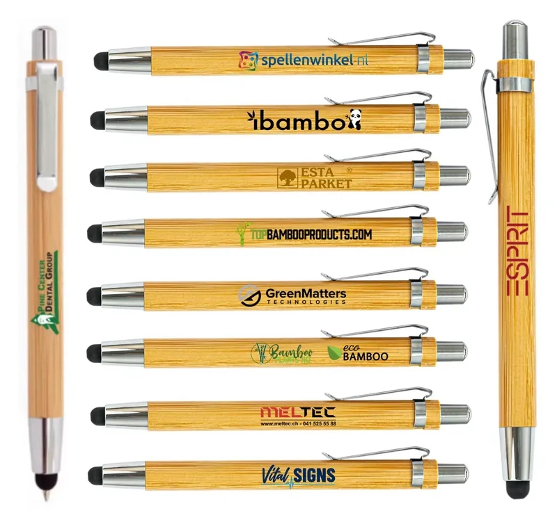 Bamboo Ballpoint Pen with Stylus 3