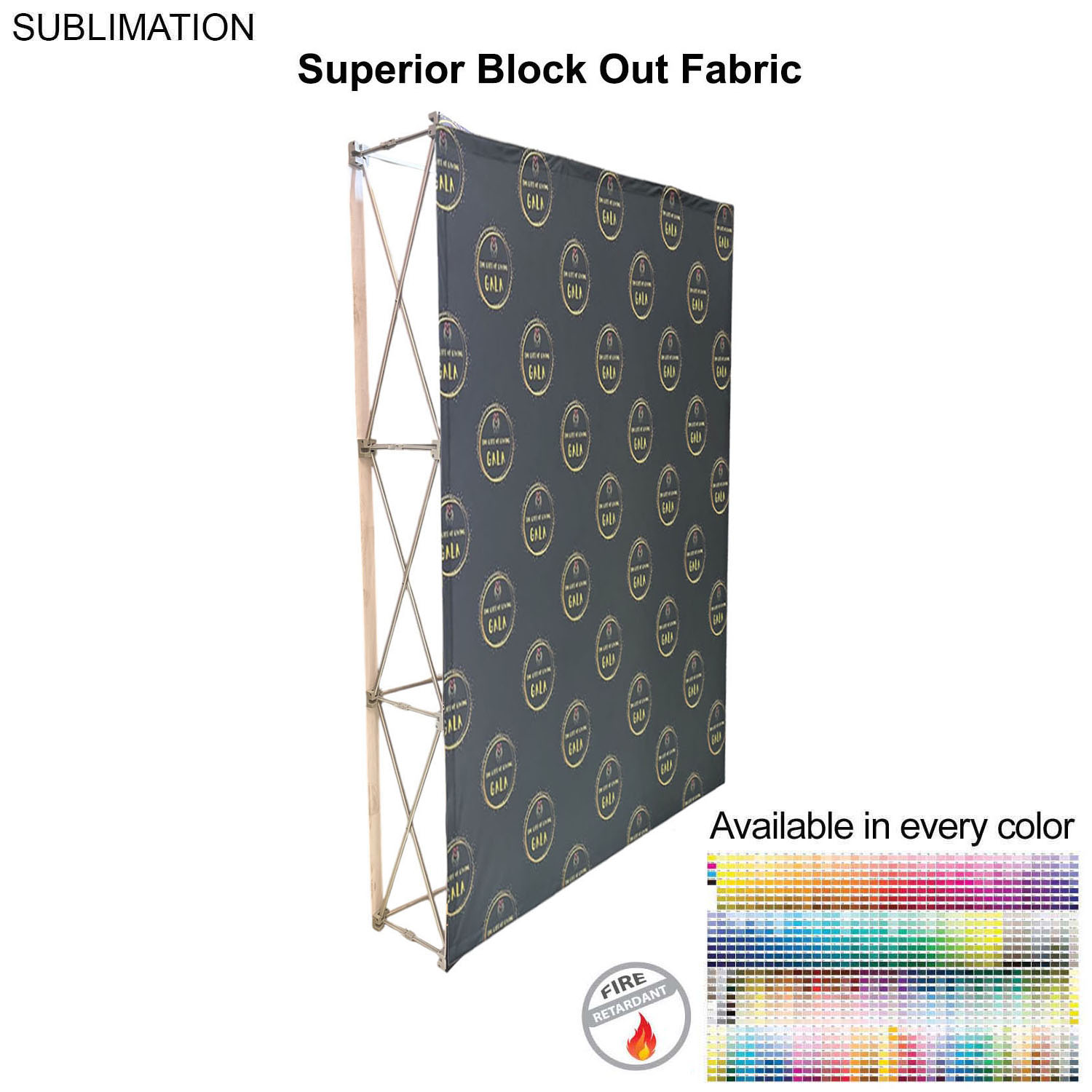 7.5' Straight Wall Full Height Tension Fabric Pop-up Display, Superior Block Out Fabric, NO SETUP 8