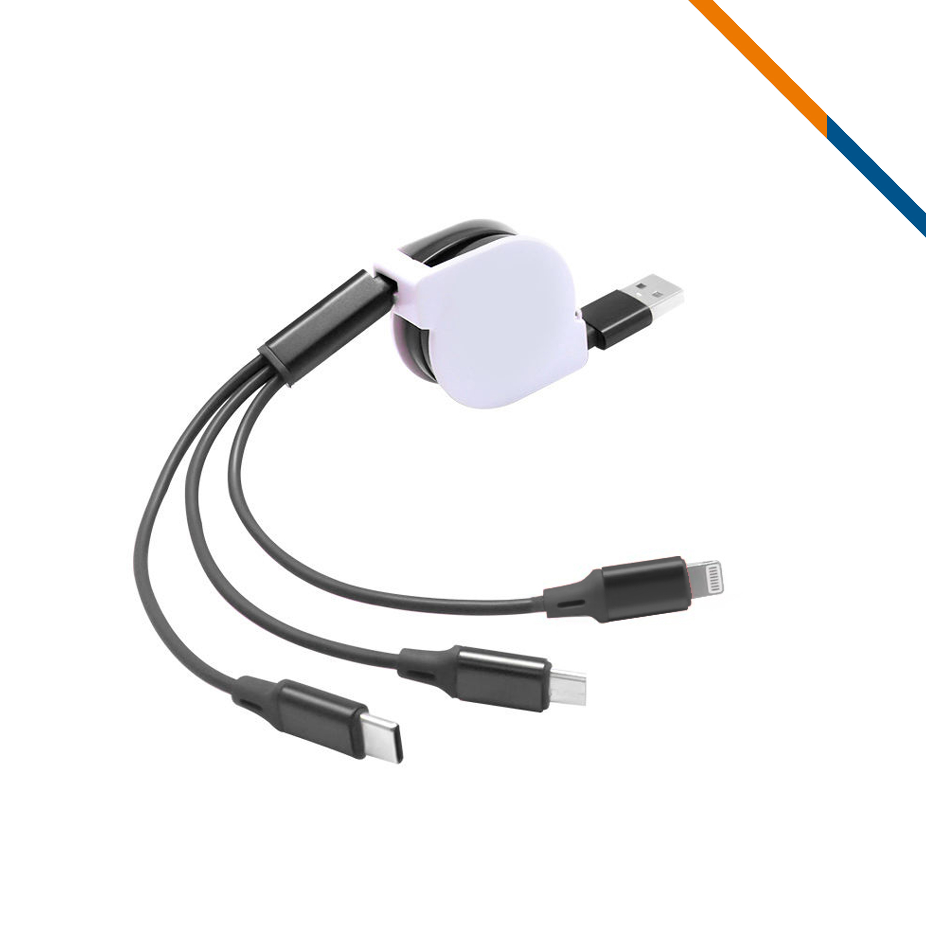 Cardinal 3in1 Retractable Fast Charging Cable 6