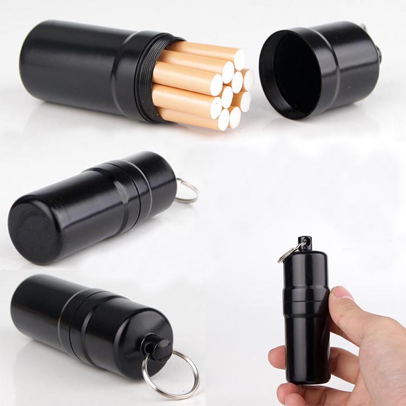 Metal Pill Cigarette Case With Keychain 1