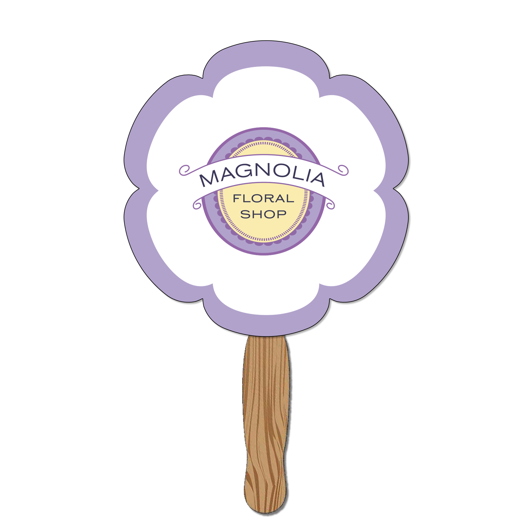 Hand Held Paper Fan - Flower 2 6