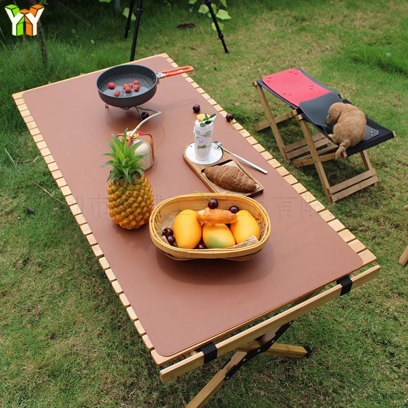 Outdoor Camping Barbecue Oil-proof PU Leather Table Mat 6