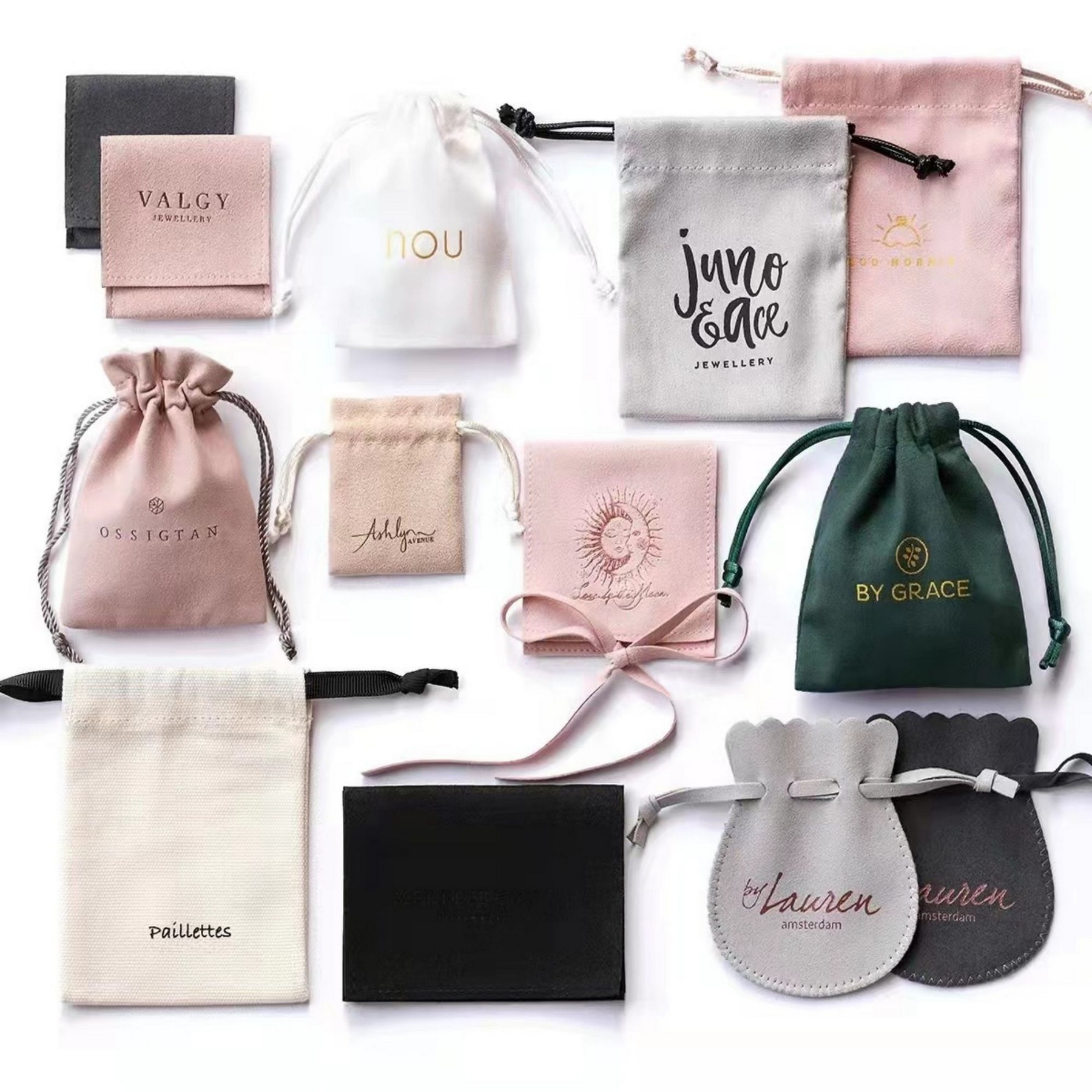 New Pink Velvet Drawstring Pouch 2