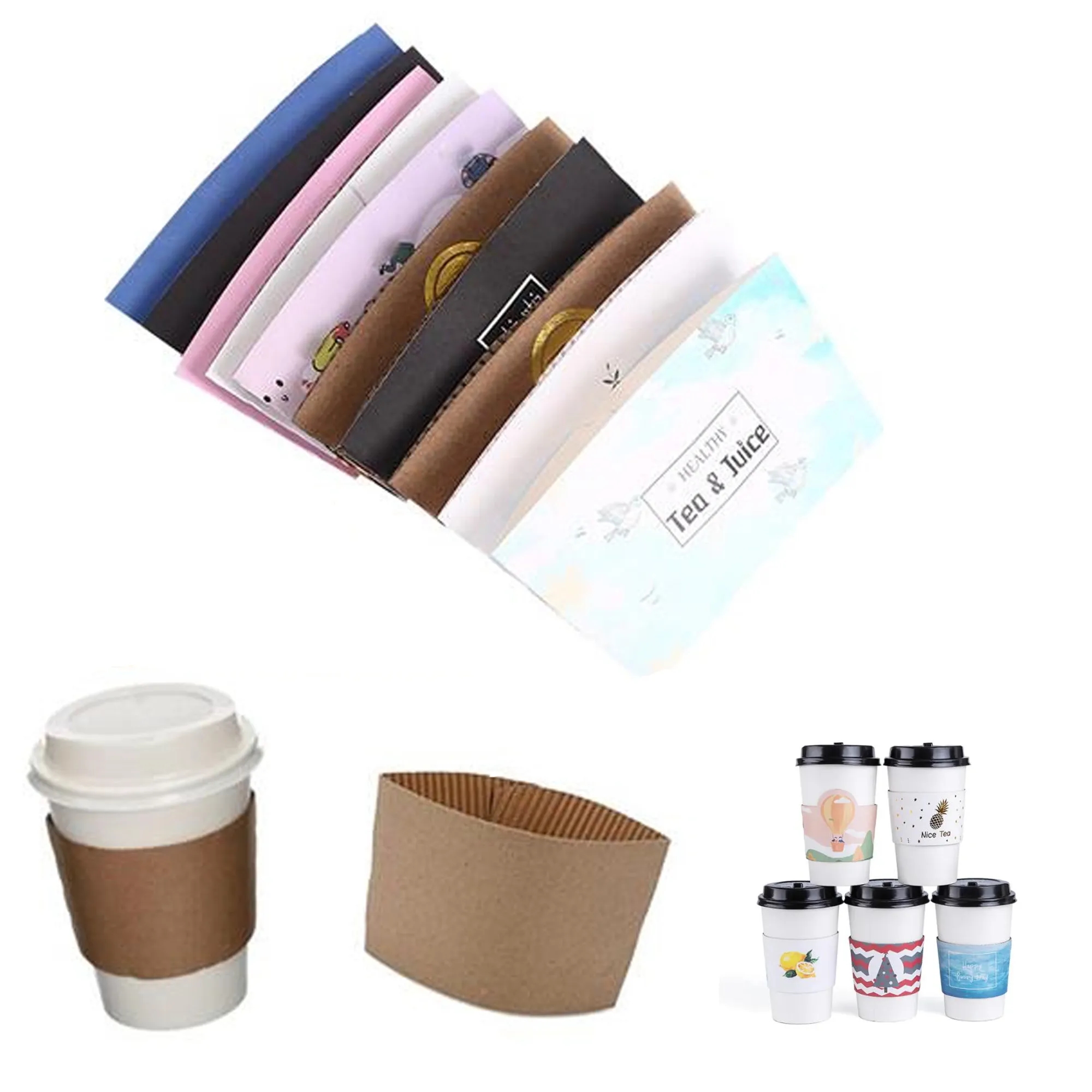 Customizable Full-Color Kraft Coffee Cup Sleeve 1