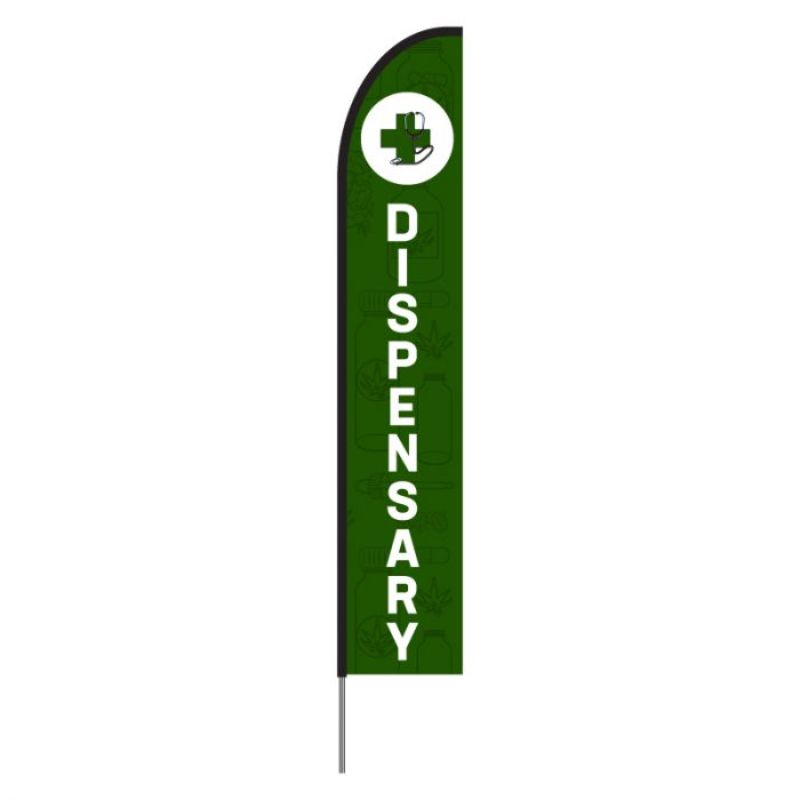 Dispensary feather banners Pre Printed Evo Banner 15' - Green 2