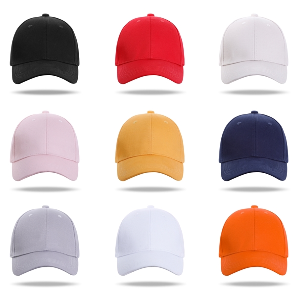 Stock Solid Color Cotton 6 Panel Cap, Double Buckle Back 23