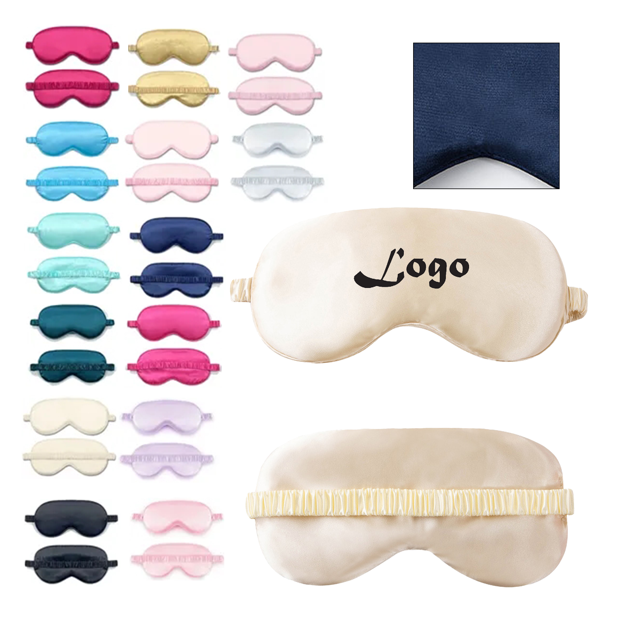 Imitation Silk Elastic Strap Eye Mask 1