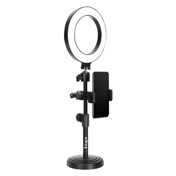 Cell Phone Stand With Selfie Ring Light For Live Stream 2