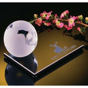 3" Crystal Globe on Glass Base