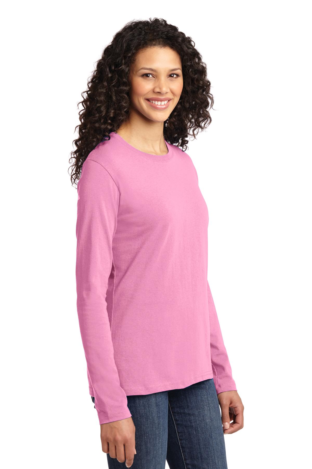 Port & Co Women's Long Sleeve Core Cotton Tee. LPC54LS 65