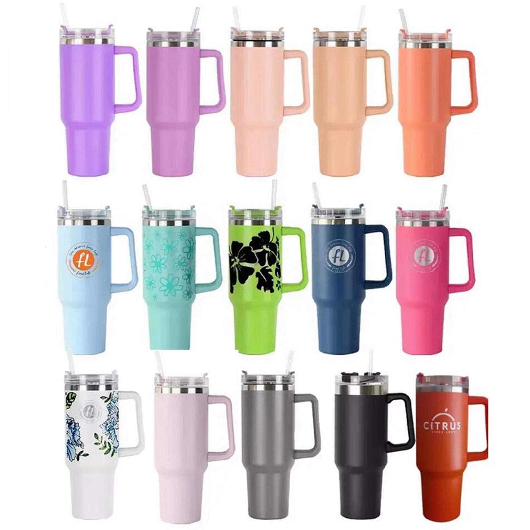 40 Oz. Vacuum Stainless Steel Tumbler with Handle & Straw 13
