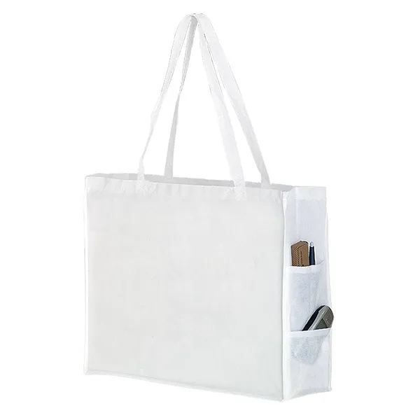 Non Woven Tote with Side Pockets -16x12x6 2