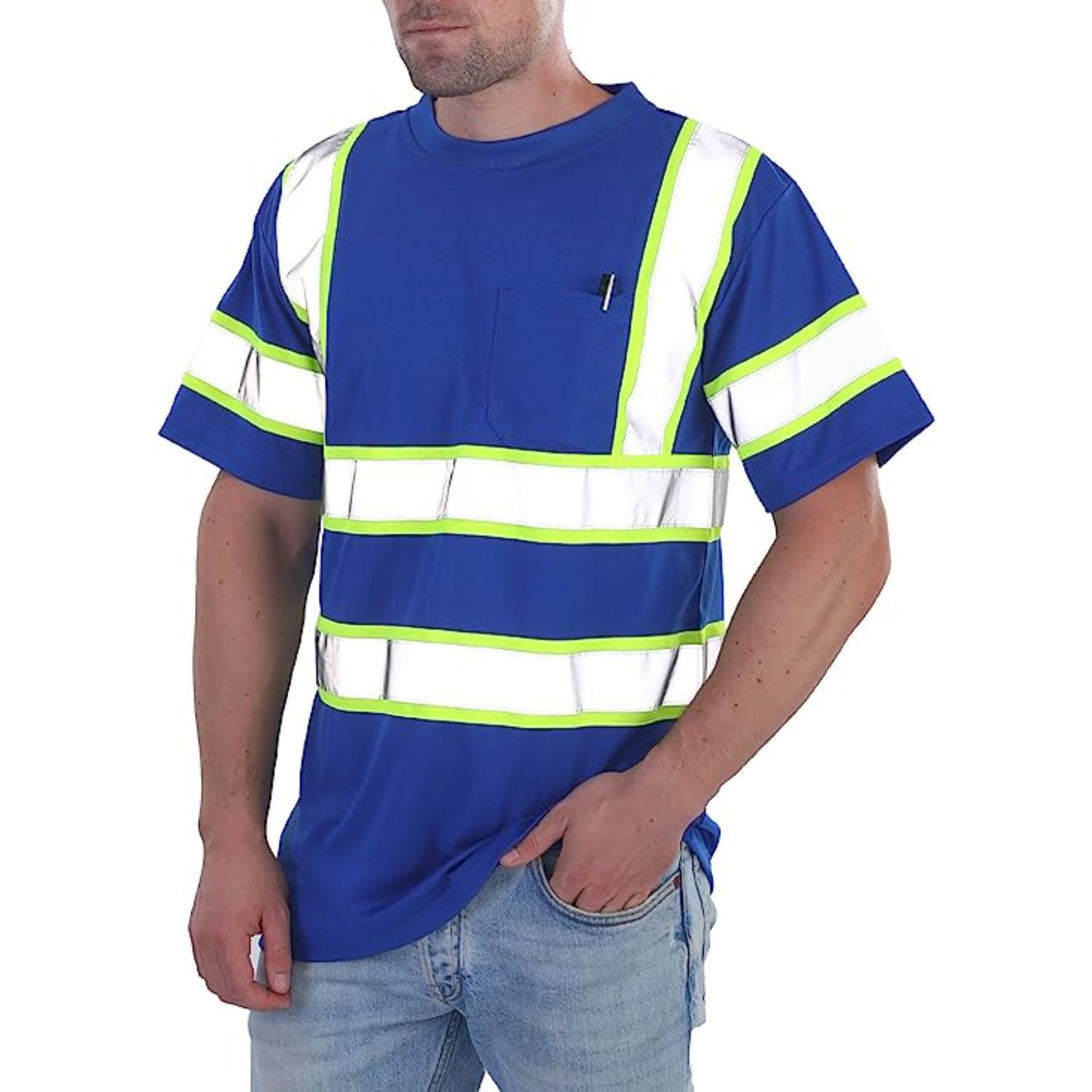 rPET Class 3 Two Tone Safety T-Shirt W/ Pocket 6