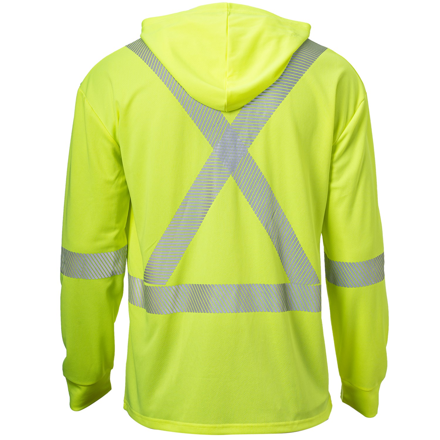 3.8 Oz. Polyester Class 3 Segmented Tape Cross Back Safety Hooded Pocket T-Shirt 6
