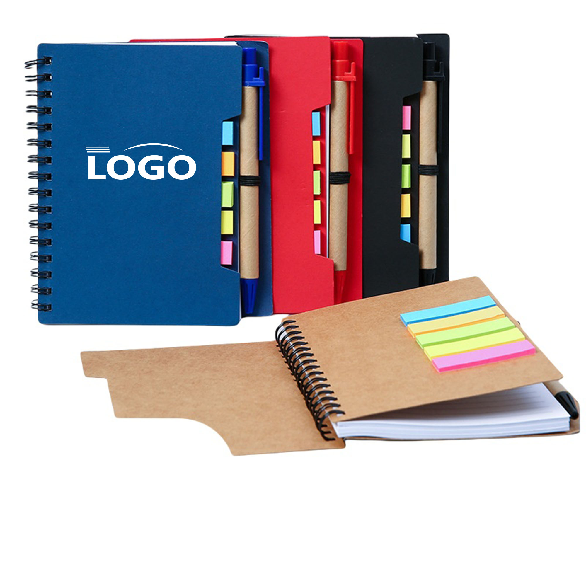 Spiral Notebook with Pen & Sticky Notes 3
