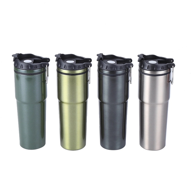 Custom 18 oz Stainless Steel Travel Coffee Mug With Straw 1
