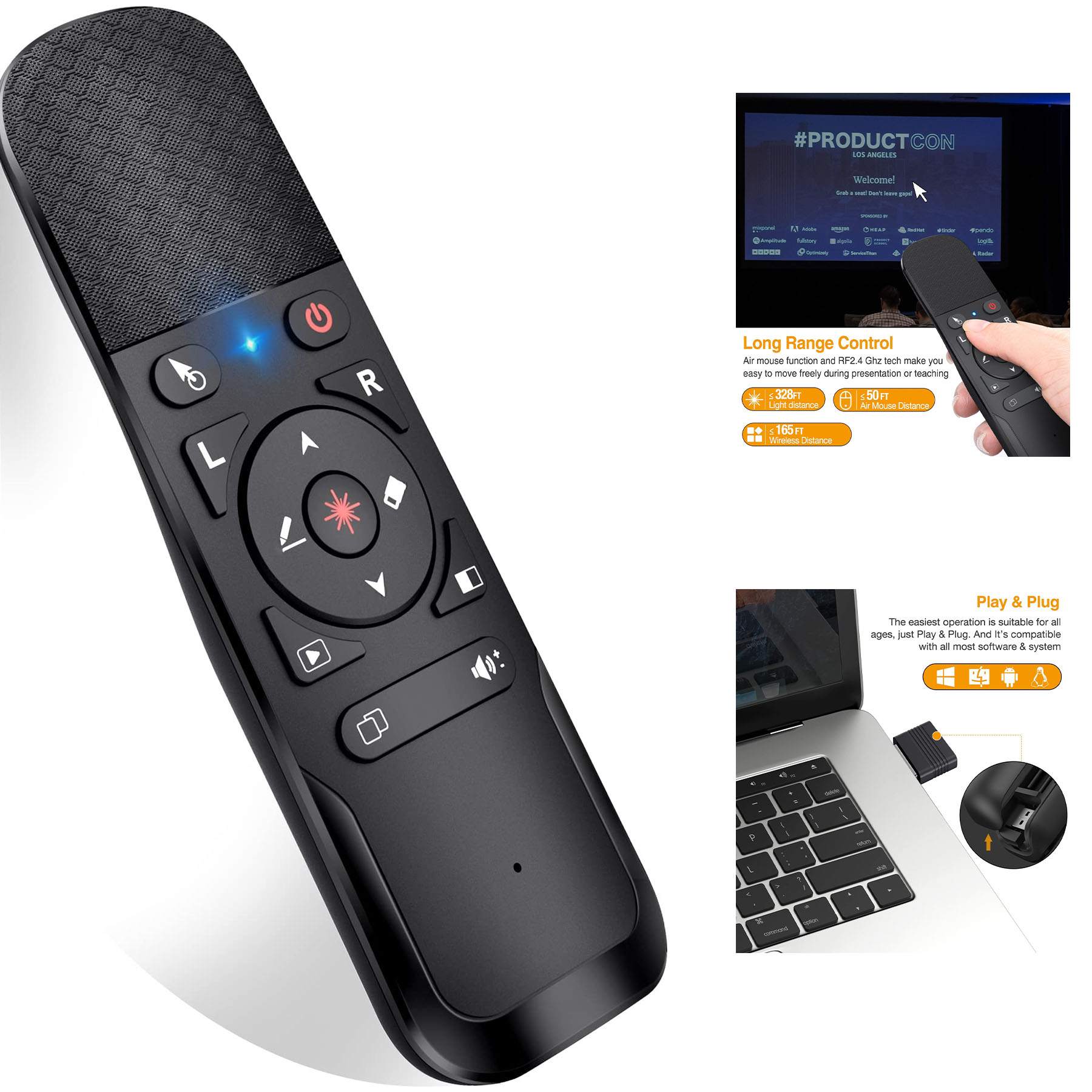 Presentation Remote with Air Mouse Function 2
