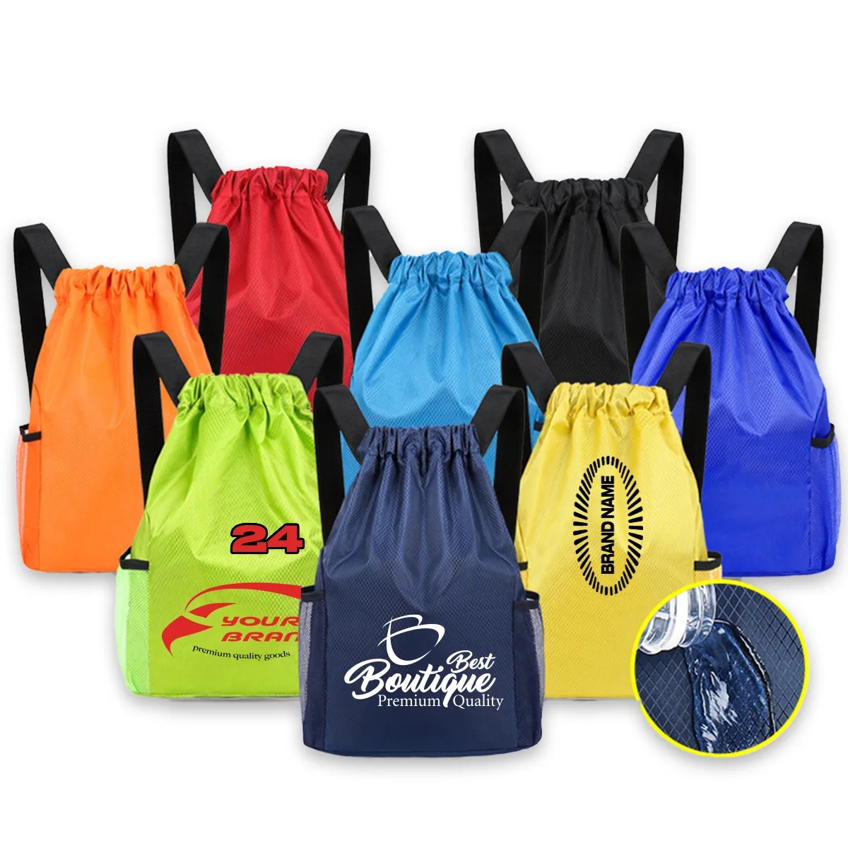 Drawstring Backpack Water Resistant Gym Sackpack Sportpacks 2