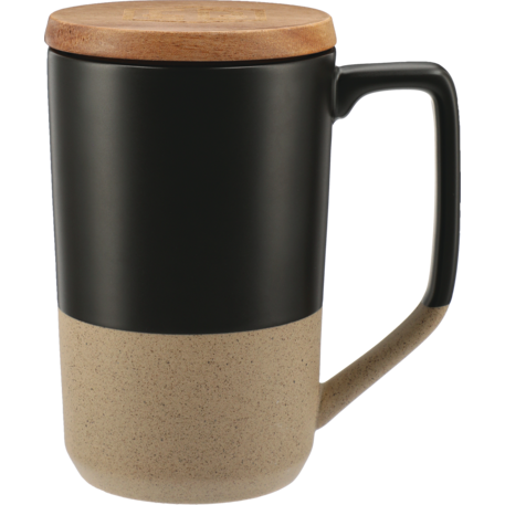 Tahoe Tea & Coffee Ceramic Mug with Wood Lid 16oz 3