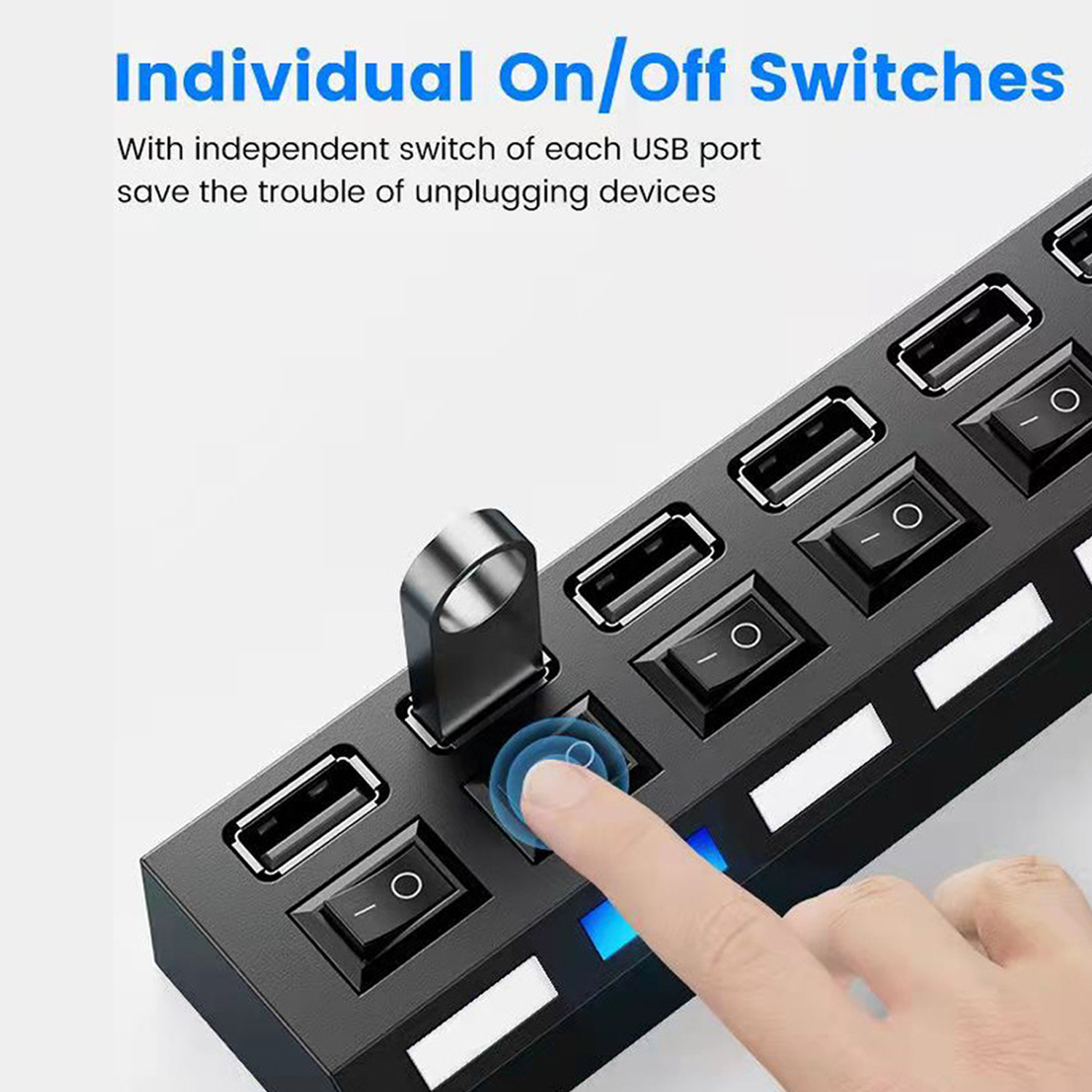 7 Ports LED USB 2.0 Adapter Hub 4