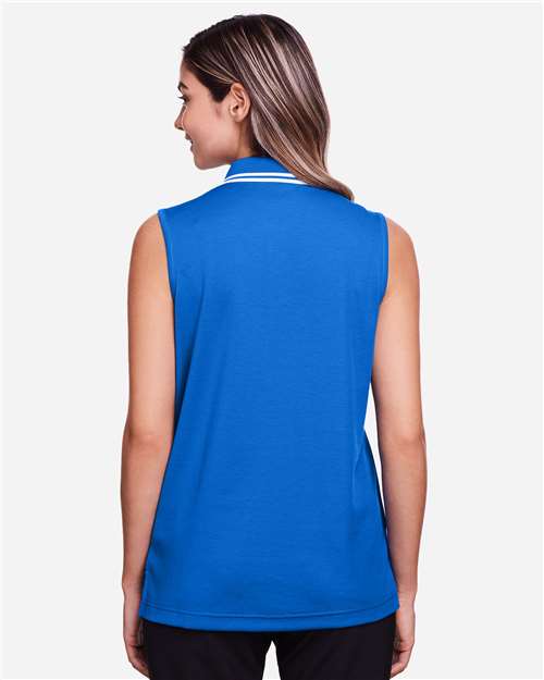 Women's CrownLux Performance® Plaited Tipped Sleeveless Polo - DG20SW 38