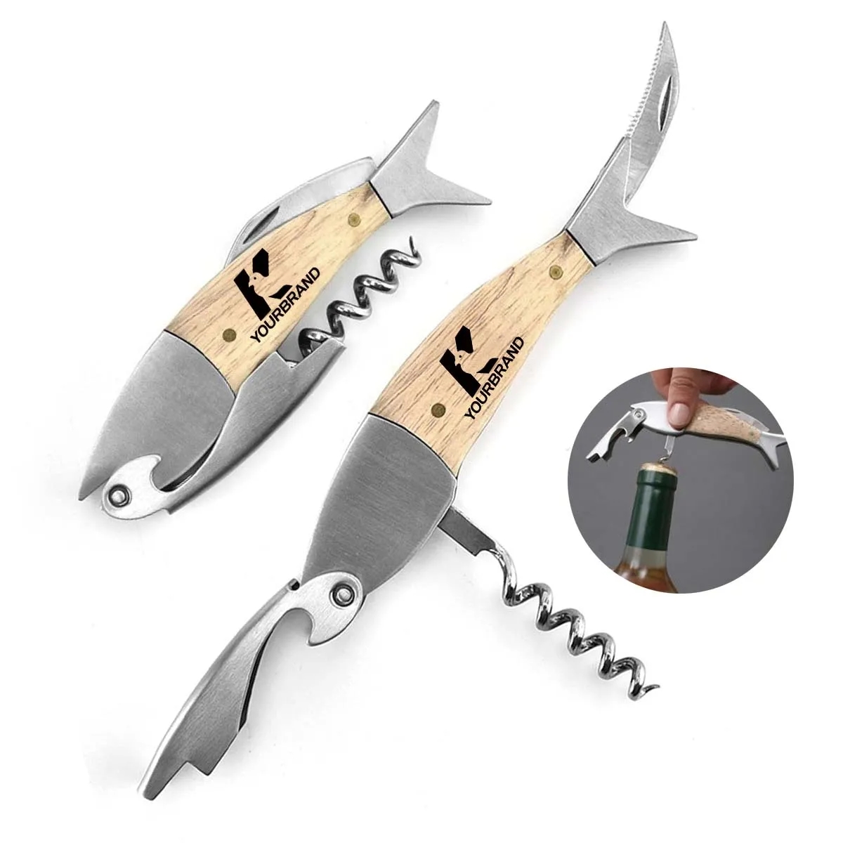 Multifunction Stainless Steel Fish Shaped Wine Beer  Opener 6